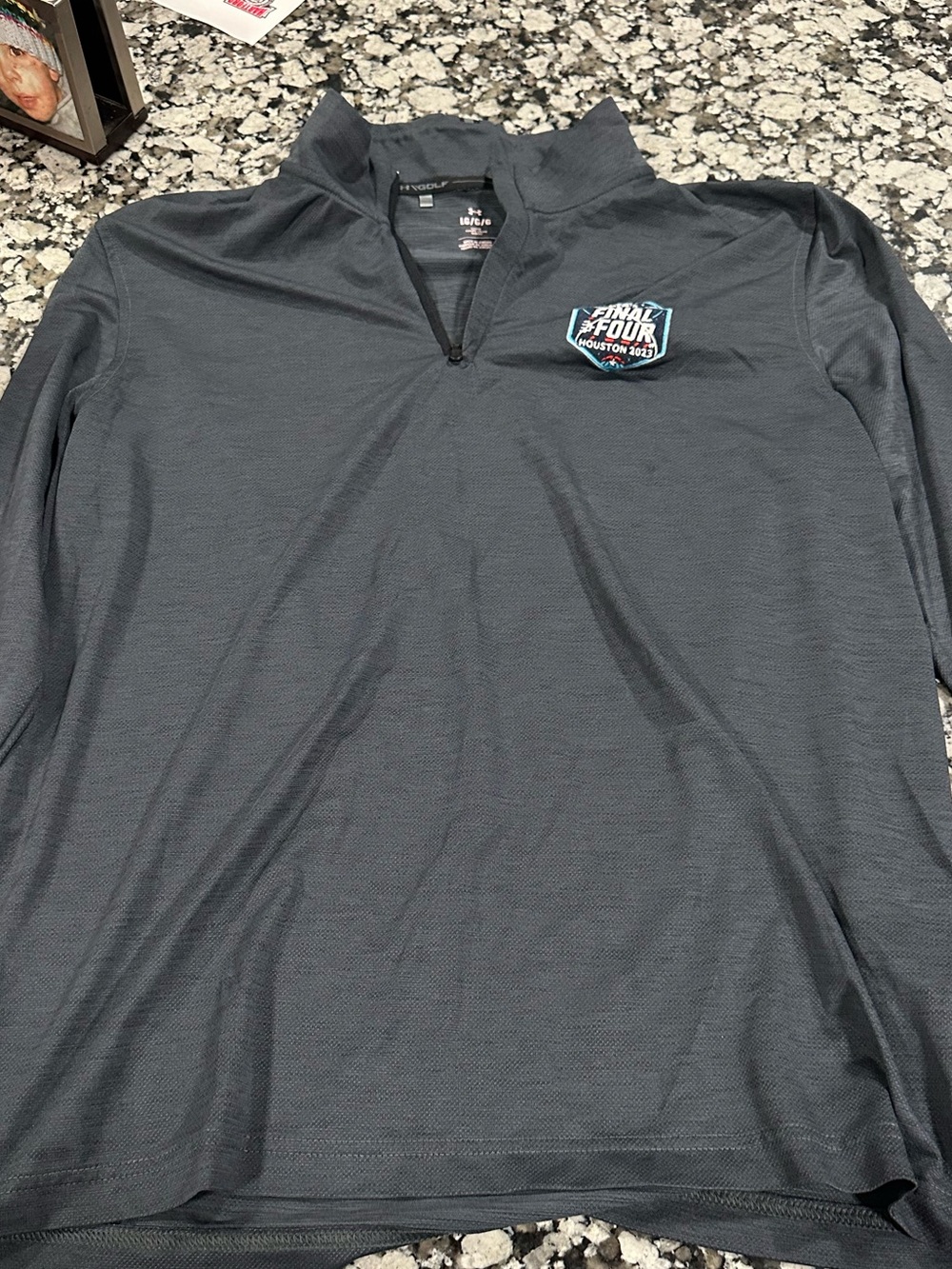 Under Armour Men's Dark Gray Half-Zip Pullover with Chest Patch
